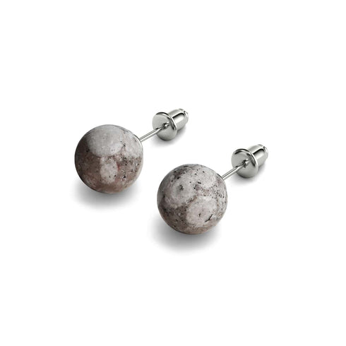 Fossiler Jaspis | 925er Sterlingsilber | Edelstein-Ohrstecker